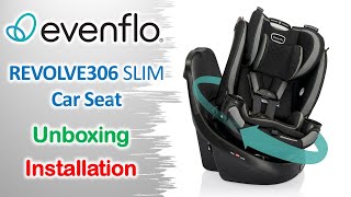 Evenflo Revolve 360 Slim Car Seat  Unboxing  Installation [upl. by Ojoj14]