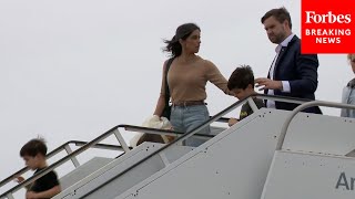 JUST IN JD Vance Arrives In West Palm Beach Florida With His Family  Election Day [upl. by Eelrefinnej]