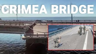 Crimea Bridge Attack Ukraines sea drones suspected [upl. by Eppilihp]