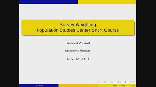 Survey Weighting Nov 2019 Part 1 [upl. by Hannis]