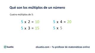 Múltiplos de un número Qué son y cómo se calculan [upl. by Lebatsirc]