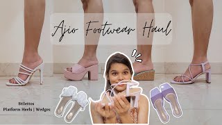 Huge AJIO Footwear Haul  Trying AJIO Footwears for the 1st Time😲  Stilettos  Wedges ajiohaul [upl. by Slack]