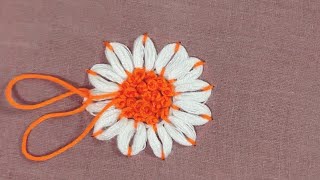 simple and beautiful flower embroidery design  hand embroidery [upl. by Wedurn]