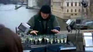 Glass harp musican on Charles Bridge Prague [upl. by Publea]