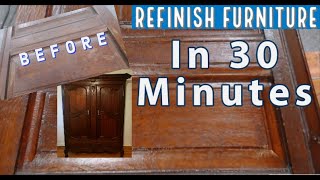 Refinish Wood Furniture Without Stripping In Less Than An Hour [upl. by Dode]