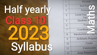 Class 10 maths half yearly Syllabus 2023 2024 Seba board [upl. by Malas]