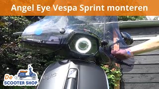 LED Angel Eye Vespa Sprint monteren  Montagevideo  De Scooter Shop [upl. by Juliet]