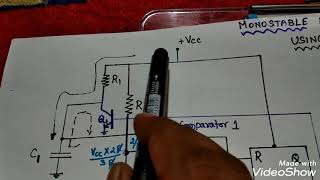 Monostable multivibrator using 555 Timer [upl. by Phillada]