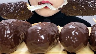 ASMR CHOCOMOZZA MOZZARELLA CORN DOGS CHOCOLATE  NO TALKING  POPYOL ASMR [upl. by Otirecul]