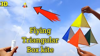 How to make kite  How to make tetrahedral kite  triangular box kite making patang kese banate hai [upl. by Las939]