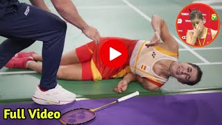 Olympics 2024  carolina marin injury  lesión de carolina marín  carolina marin injury video [upl. by Nohsyar]