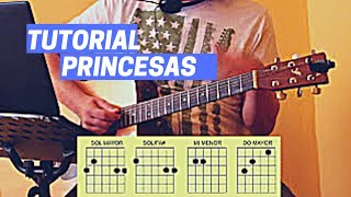 TUTORIAL como TOCAR princesas PEREZA cover y ACORDES para GUITARRA [upl. by Lancelot]