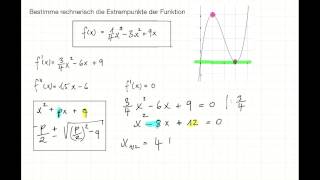 Differentialrechnung Extremstellen bestimmen Beispiel 2 [upl. by Hairacaz]