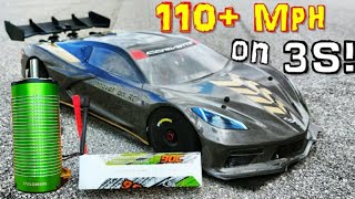 ONLY 3S 111 Mph INSANE 1721 2400kv SPEEDRUN MOTOR Arrma Infraction V2GT C8 [upl. by Yenaffit]