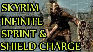 Skyrim GLITCH Infinite Sprint  Shield Charge For 360PS3PC [upl. by Audun]