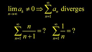 Proving the kth term divergence test or nth term divergence test and examples [upl. by Stormie515]