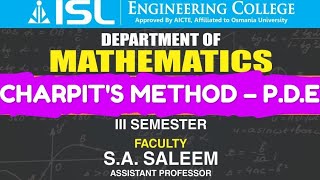 Charpits Method  PARTIAL DIFFERENTIAL EQUATIONS [upl. by Retloc]