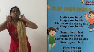 Nursery Rhymes  Clap Your Hands how to teach rhymes for preschool kids  Rhymes For Preschool Kids [upl. by Ahsinat]