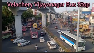 Velachery Vijayanagar Bus Stop  Taramani Link Road  Velachery Flyover  Velachery 100ft bypass Rd [upl. by Adniral587]