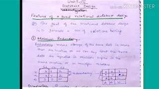 Features of a good relational database design  lecture91DBMS [upl. by Nnahtur]