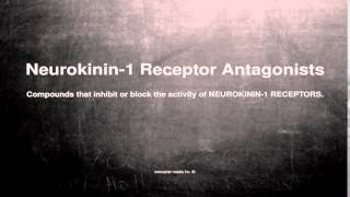 Medical vocabulary What does Neurokinin1 Receptor Antagonists mean [upl. by Nappie532]