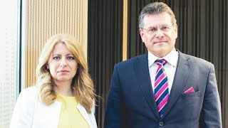 Prezidentský duel Zuzana Čaputová a Maroš Šefčovič [upl. by Ytomit148]