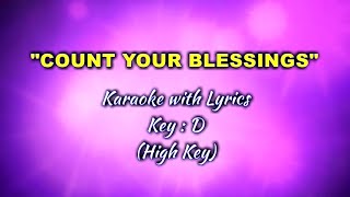 COUNT YOUR BLESSINGS quotKaraokequot Key  D [upl. by Marden]