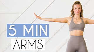 5 MIN TONED ARMS WORKOUT  No Equipment [upl. by Nylhtak309]