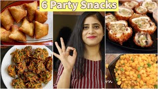 6 Easy Snacks for New Year Party  Must Try Party Snacks  Easy Party Starter Recipes [upl. by Aneala164]