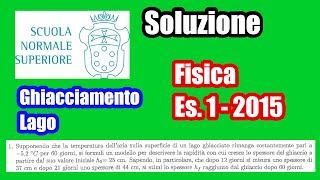 Ghiacciamento Lago  Soluzione SNS Fisica 20151 [upl. by Euqinna]