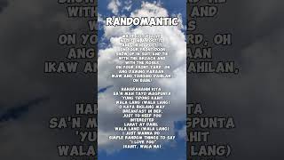 Randomantic  James Reid Lyrics lyrics jamesreid song songlyrics music trending viralvideo [upl. by Turnheim]