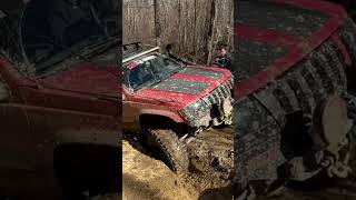 Red Shark making it over the obstacle  Jeep Grand Cherokee Off roading [upl. by Ahserak]