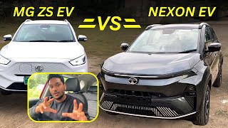 Tata Nexon EV vs MG ZS EV  Electric Car Comparison  Range Price Review in Hindi [upl. by Anders]