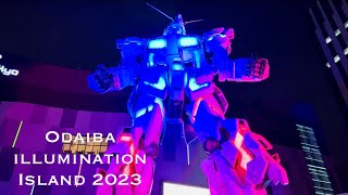 4K HDR Odaiba Illumination Island 2023 japan walkthrough japantravel [upl. by Ahsenak]