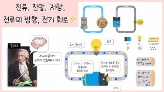 중2 전기와 자기 3강 전기 개념 이해하기⚡️┃전압 전류 저항┃전류의 방향┃전기 회로 [upl. by Astiram]