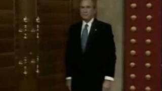 Bush hits the wrong door at Press Conference LMAO [upl. by Ipoillak]