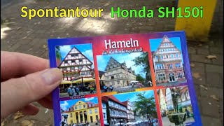 Spontane Tour nach Hameln mit Motorroller Honda SH150i ► Erfahrungen mit 49 Euro Ticket [upl. by Nawek925]