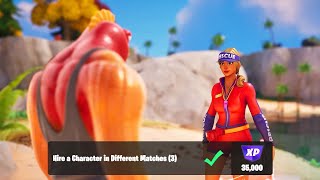 Hire a Character in Different Matches  Fortnite Quests [upl. by Abernon]