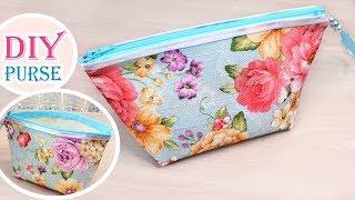 DIY ZIPPER PURSE BAG TUTORIAL SIMPLE WAY [upl. by Puto]