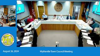 Wytheville Town Council  August 26 2024 [upl. by Aseeral391]