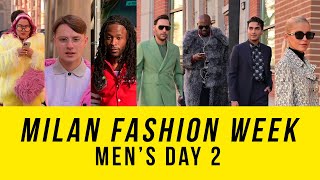 Milan Street Style at MFW Mens AutumnWinter 20242025 Fashion trends 🔥MSGM amp Fendi Street style [upl. by Chuah436]