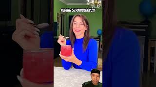 Puding strawberry funny lifehack food comedy fun pudding strawberry [upl. by Oretos]