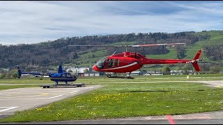 Approach via HW Air Taxi via TWY DK with Solo Landing on MF Helipad 3 Bern LSZB [upl. by Fariss]