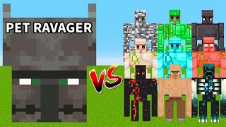 Pet Ravager vs All Golems  Minecraft Mob Battle  Ravager vs Iron Golem vs Bedrock Golem [upl. by Lydell]