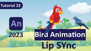 Adobe Animate CC 2023 Bird animation tutorial  Bird lip sync  Hindi  Urdu [upl. by Gnex]