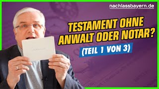 Wie schreibe ich ein Testament ohne Anwalt oder Notar Teil I von 3 Teilen [upl. by Airahcaz]