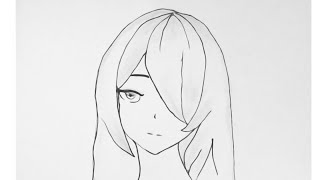 Anime drawing girl cute easy face drawing [upl. by Notsahc]