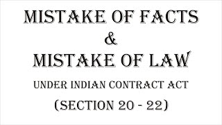 Mistake of Facts amp Mistake of Law  Indian Contract Act 1872  Law Guru [upl. by Hoffarth76]