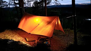 Hammock Camping In Snow And Strong Wind [upl. by Yebot]