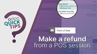 Odoo Quick Tips  Make a refund from a POS session POS [upl. by Ieso479]